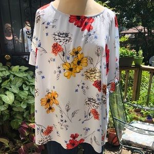 Light blue blouse with flowers